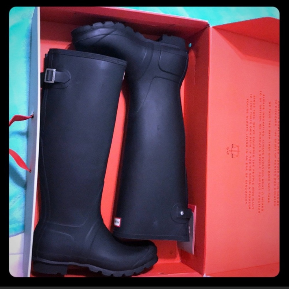 Matte Black Hunter Rain Boots